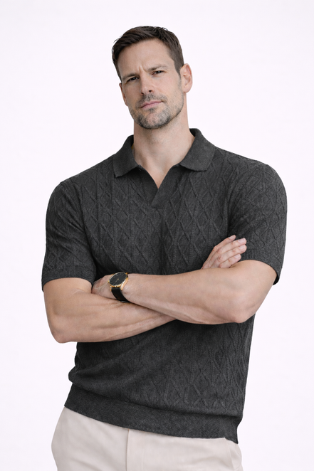 Cable Knit Polo