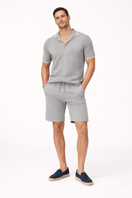 Valen Textured Knit Short Set
