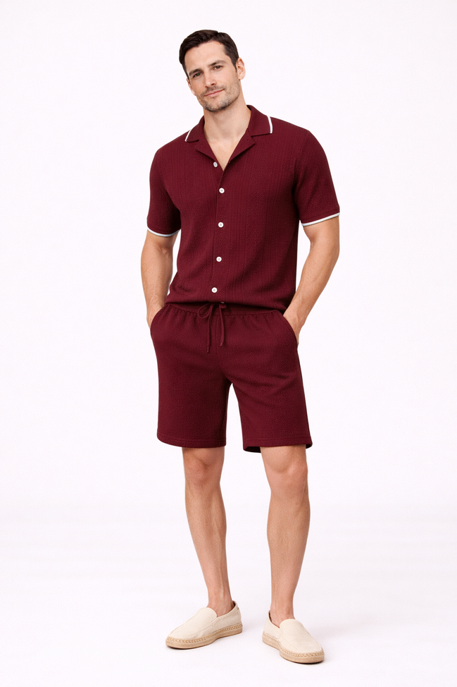 Valen Textured Knit Short Set