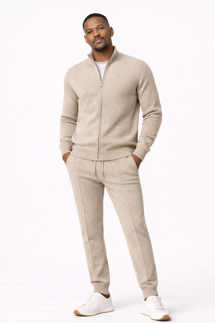 Cuffed Pinstripe knit Set