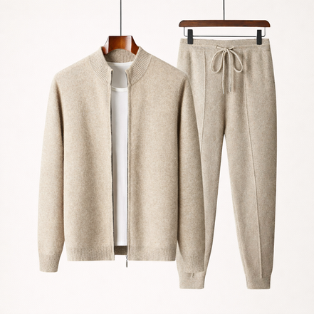 Cuffed Pinstripe knit Set
