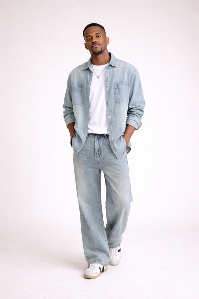 Azure Fade Denim Set