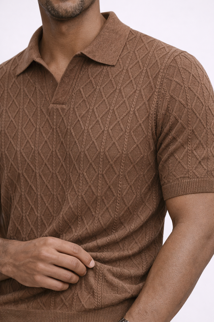 Cable Knit Polo