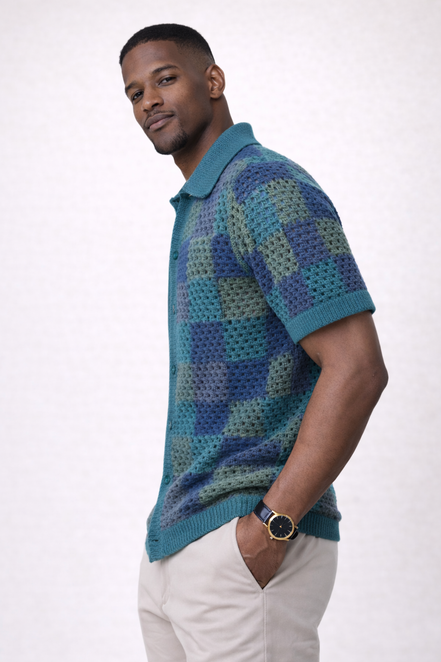 Monaco Color block Crochet Polo