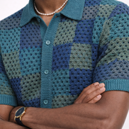 Monaco Color block Crochet Polo