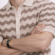Chevron Wave Knit Polo