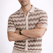 Chevron Wave Knit Polo