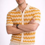 Chevron Wave Knit Polo