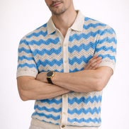 Chevron Wave Knit Polo
