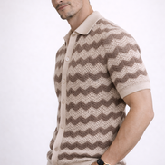 Chevron Wave Knit Polo