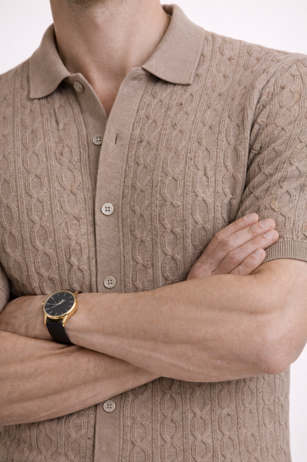 Cable Knit Polo