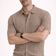 Cable Knit Polo