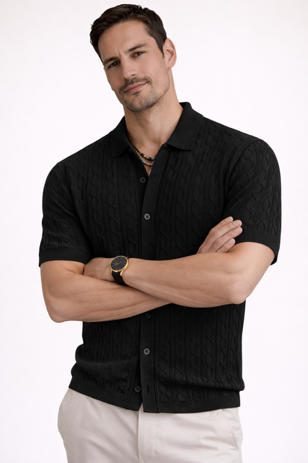 Cable Knit Polo