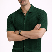 Cable Knit Polo