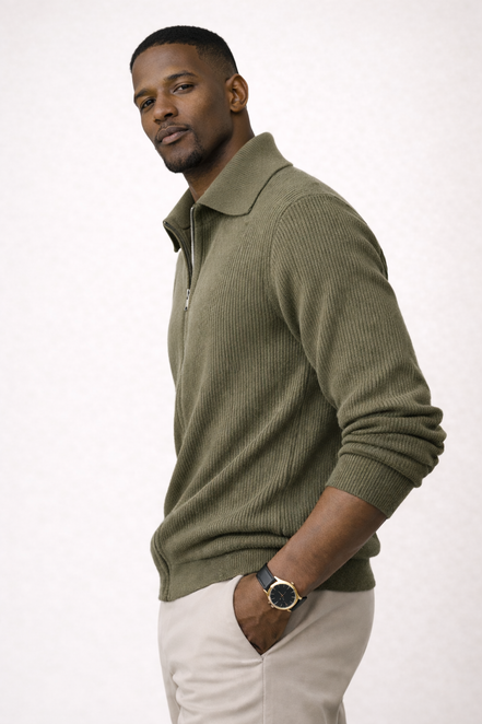 Milano Ribbed Zip Cardigan