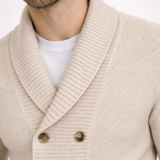 Riviera Double-Breasted Knit Cardigan