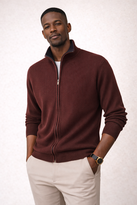 Zip Knit thumb hole  Cardigan