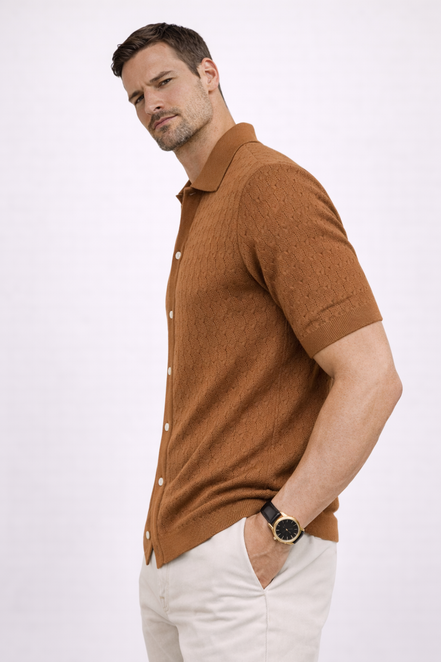 Pick Hole Knit Polo shirt
