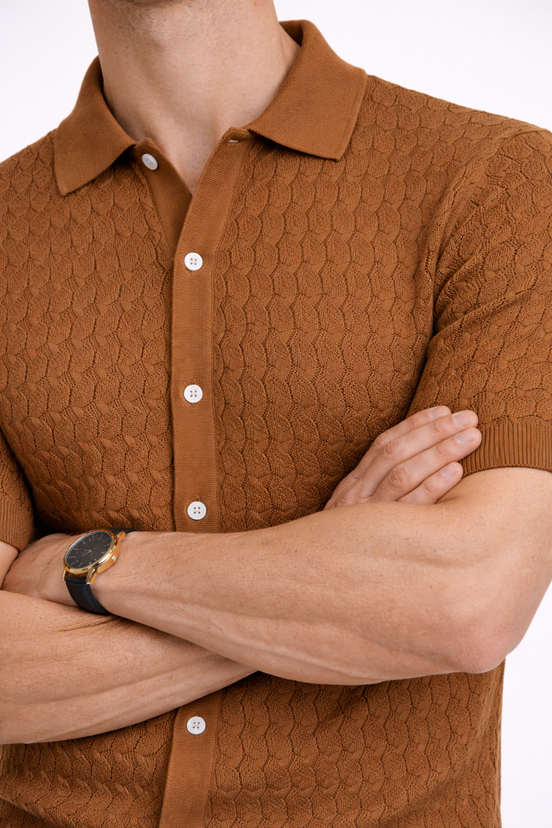 Pick Hole Knit Polo shirt