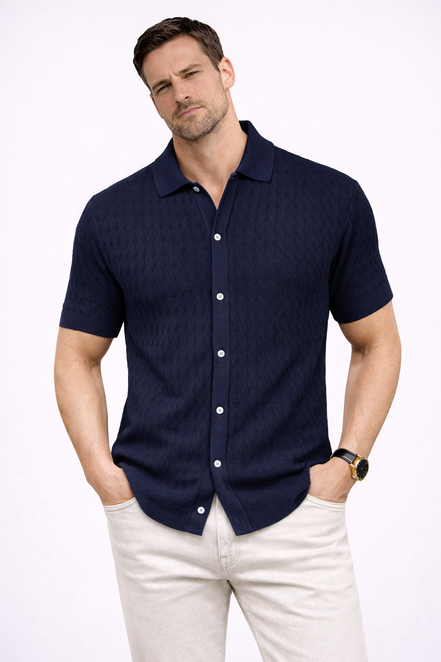 Pick Hole Knit Polo shirt