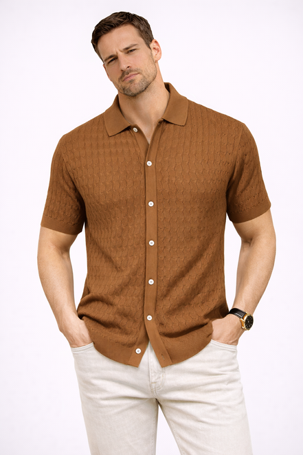 Pick Hole Knit Polo shirt