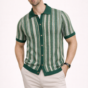 Striped Jacquard  Knit Polo