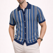 Striped Jacquard  Knit Polo