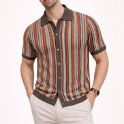 Striped Jacquard  Knit Polo