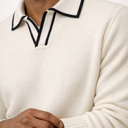 Detailed Collar Knit Polo