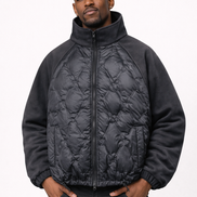 Crisscross Embossed Winter Jacket