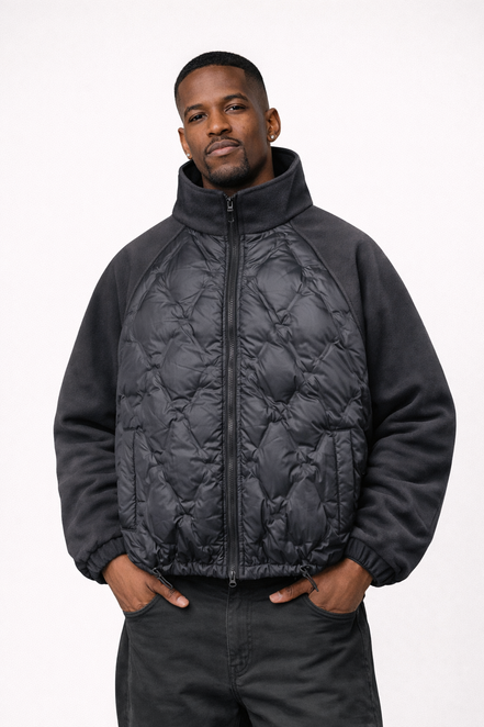Crisscross Embossed Winter Jacket