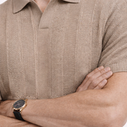Striped knit polo