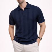 Striped knit polo