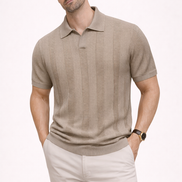 Striped knit polo