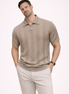 Striped knit polo