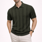 Striped knit polo