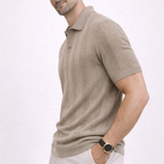 Striped knit polo